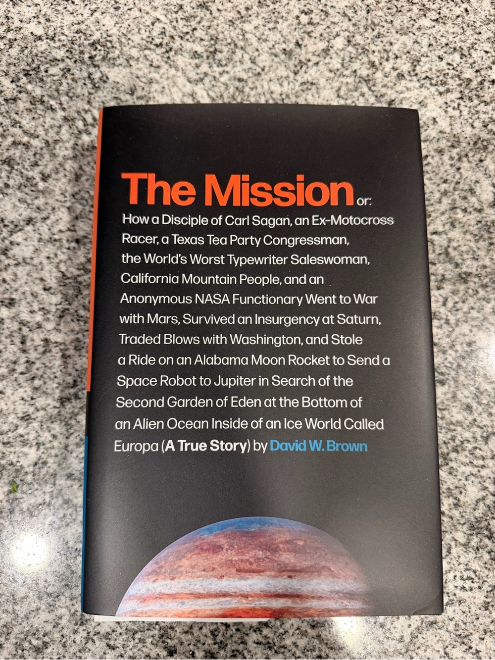 The Mission by David W. Brown - Black & Orange Hardcover